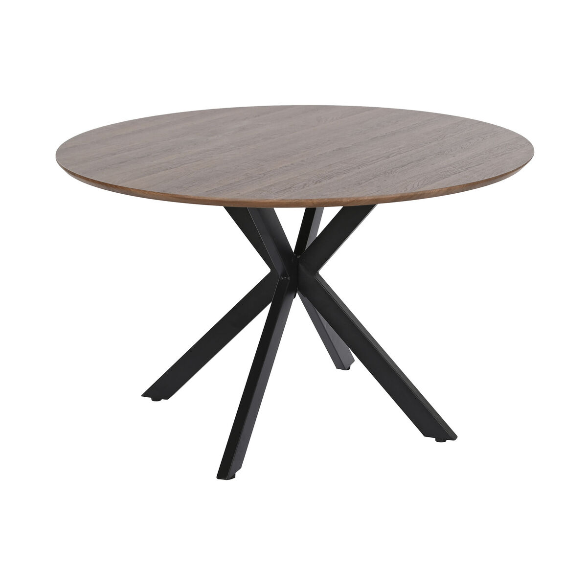 Dining Table Home ESPRIT Brown Black Iron MDF Wood 120 x 120 x 75 cm