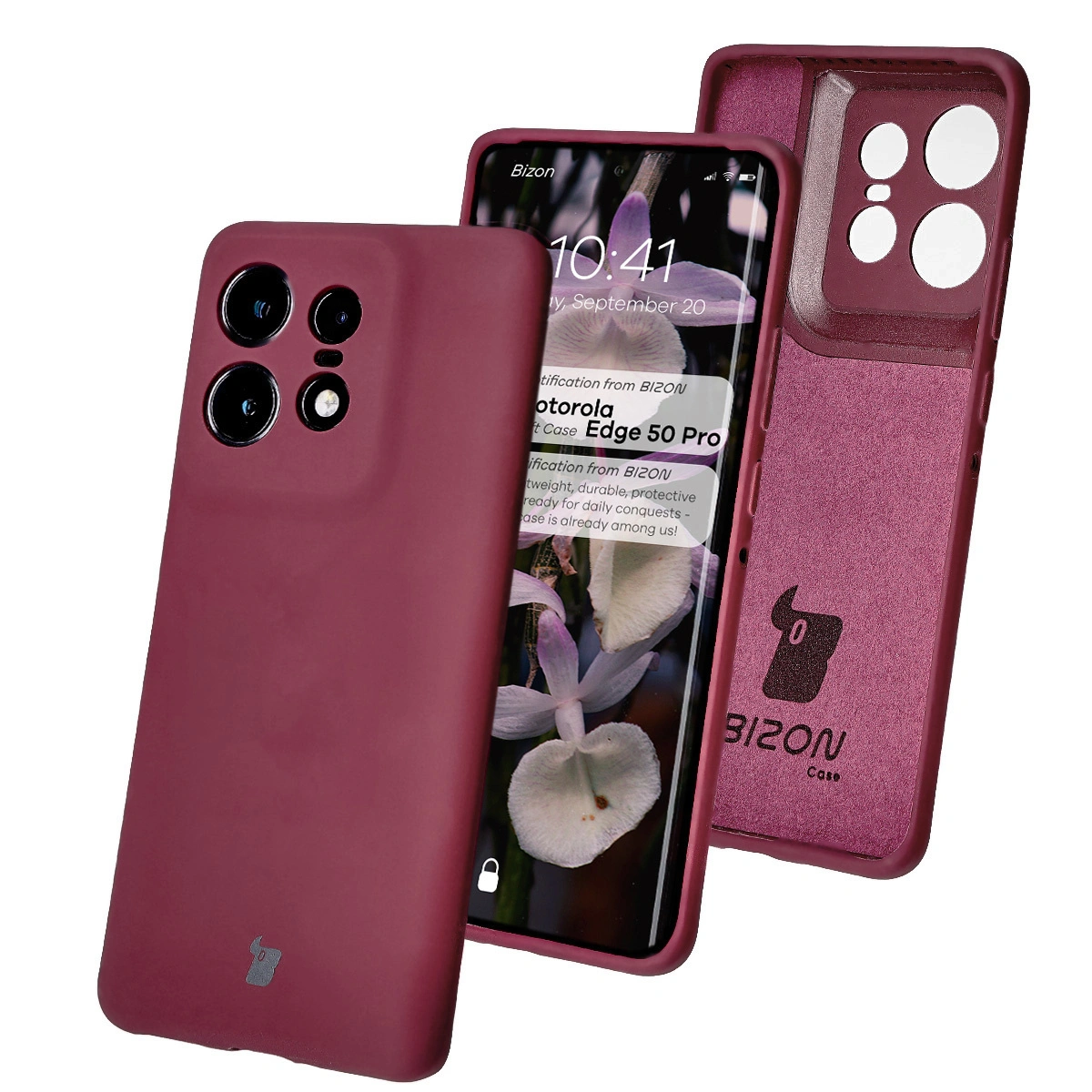Bizon Soft Case Motorola Edge 50 Pro dark purple