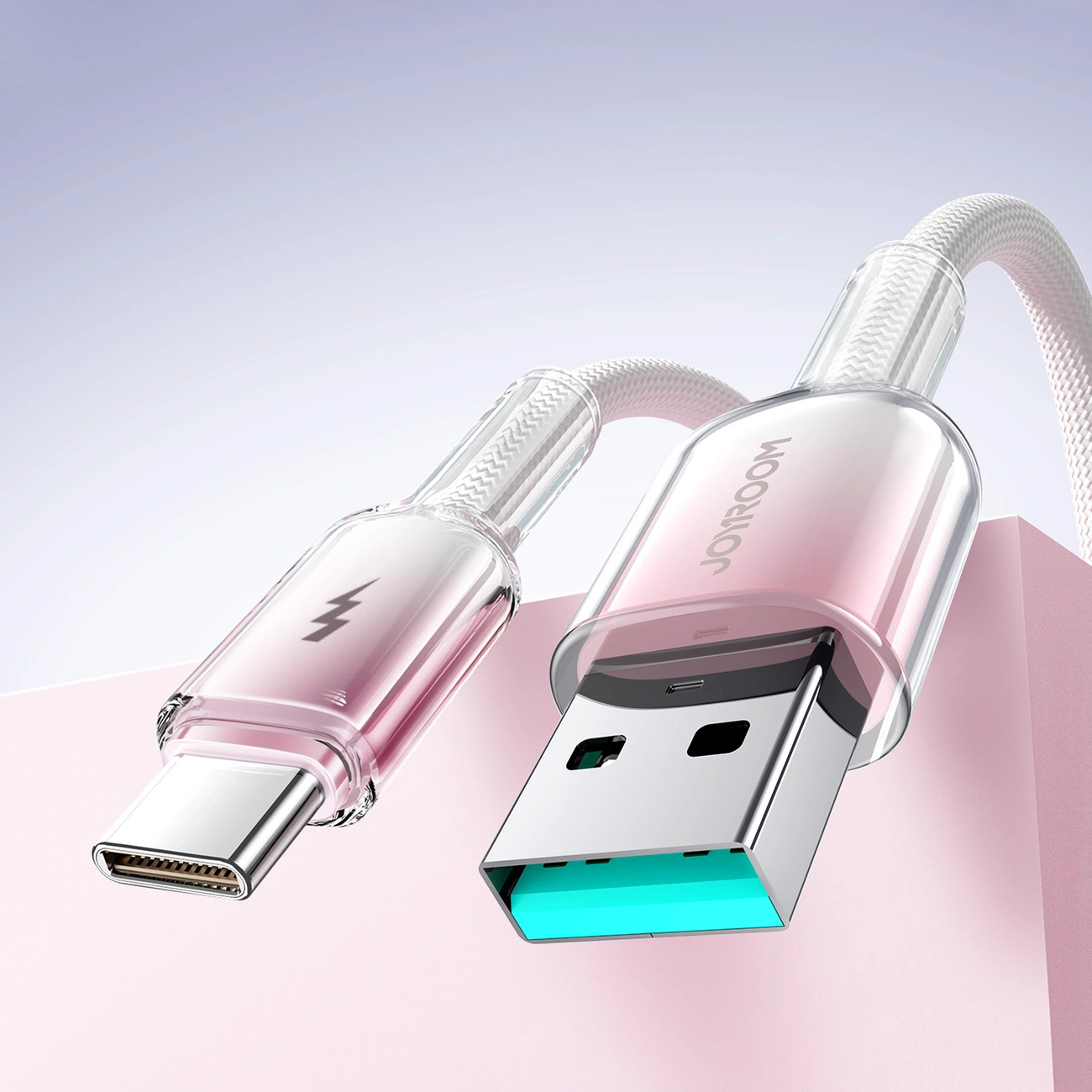 Joyroom S-A42 Crystal-Clear Series 3A USB-A / USB-C cable 1.2m white