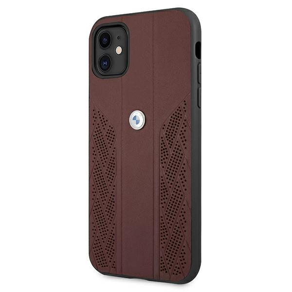 BMW BMHCN61RSPPR Apple iPhone 11 red hardcase Leather Curve Perforate