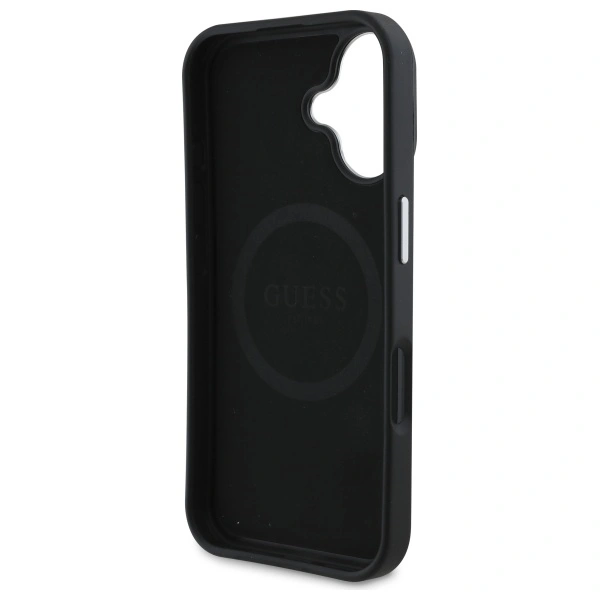 Guess GUHMP16MPGTSPSK Apple iPhone 16 Plus hardcase Grained Triangle MagSafe black