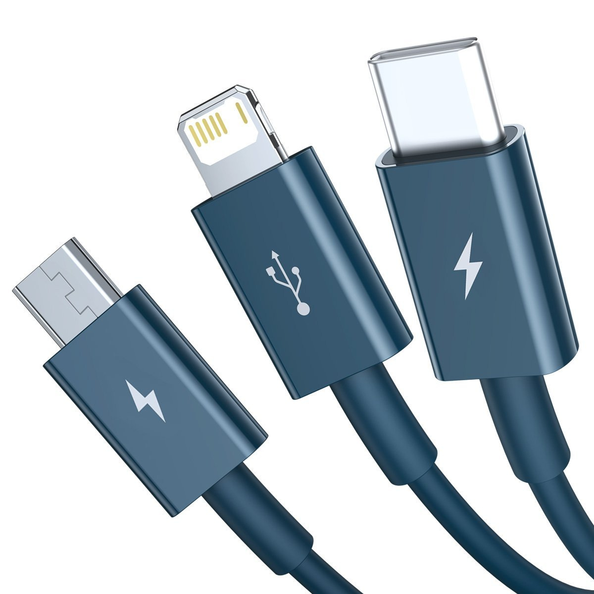 USB cable 3in1 Baseus Superior Series, USB to micro USB / USB-C / Lightning, 3.5A, 1.2m (blue)