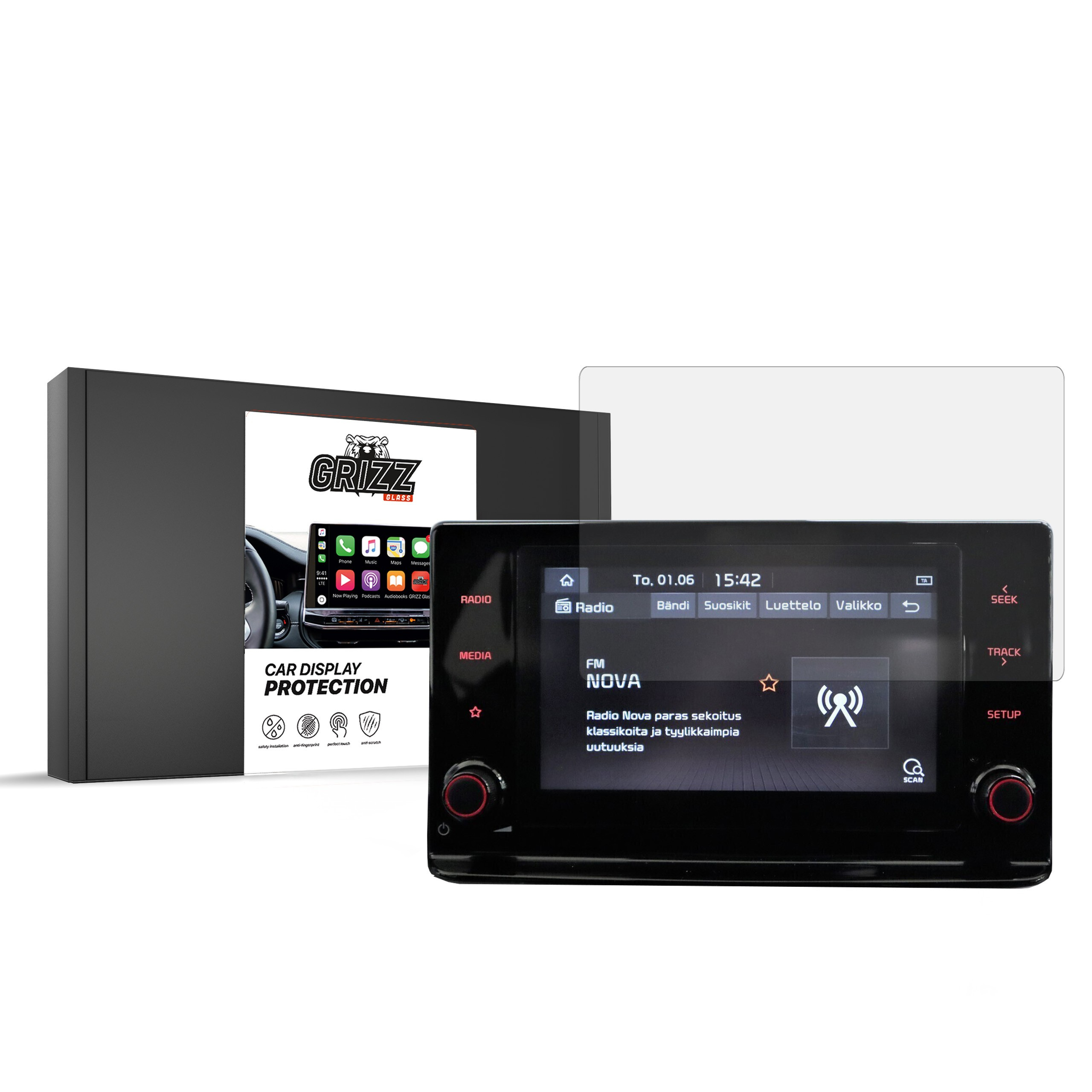 GrizzGlass CarDisplay Protection Kia Ceed 8 inch 2023
