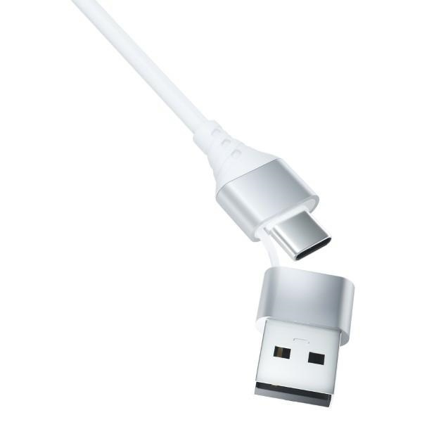 3MK cable Hyper 3w1 USB-A - USB-C / USB-C, microUSB, Lightning 1.5m white