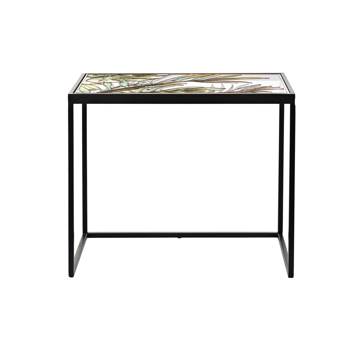 Set of 3 tables DKD Home Decor Crystal Black Golden Metal Green 60 x 40 x 50 cm
