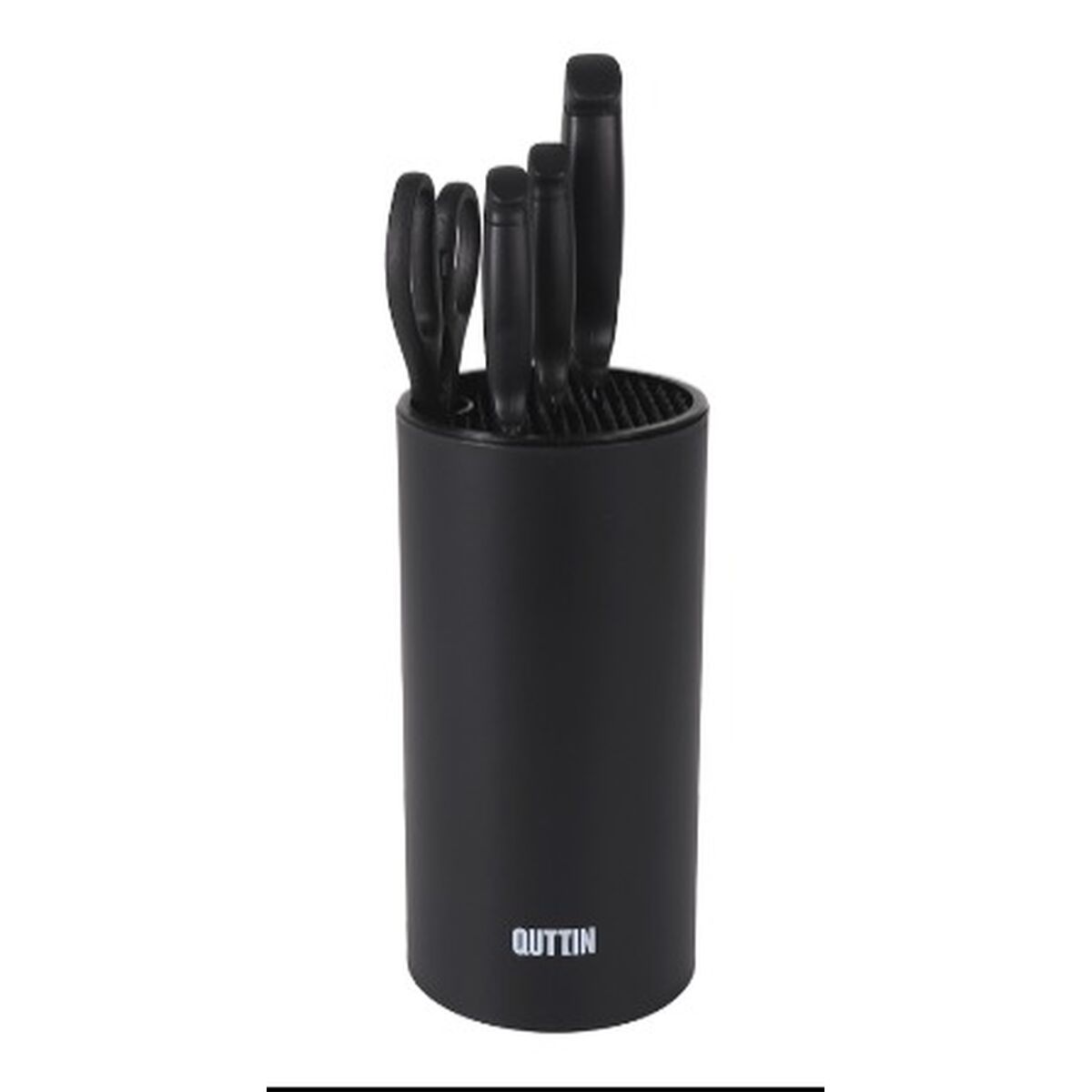 Set of Kitchen Knives and Stand Quttin Nero 5 Pieces (2 Units)