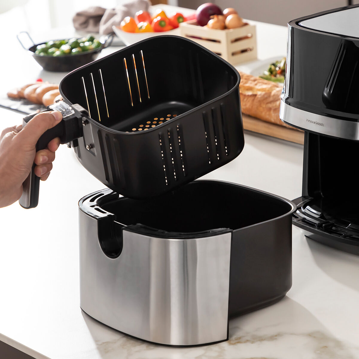 No-Oil Fryer InnovaGoods Fryinn Pro 5500 Black Stainless steel 1700 W 5,5 L No-Oil Fryer InnovaGoods Fryinn Pro 5500 Black Stainless steel 1700 W 5,5 L