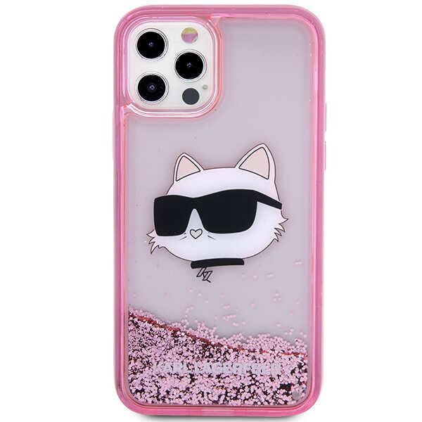 Karl Lagerfeld KLHCP12MLNCHCP Apple iPhone 12/12 Pro pink hardcase Glitter Choupette Head