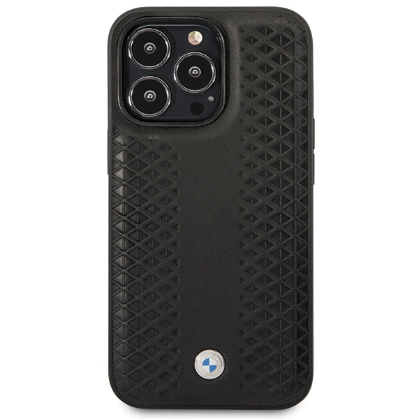 BMW BMHCP14L22RFGK Apple iPhone 14 Pro Leather Diamond Pattern black