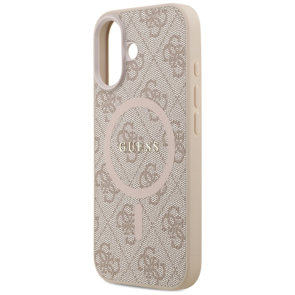 Etui Guess 4G Ring Classic Logo MagSafe do Apple iPhone 17 różowy