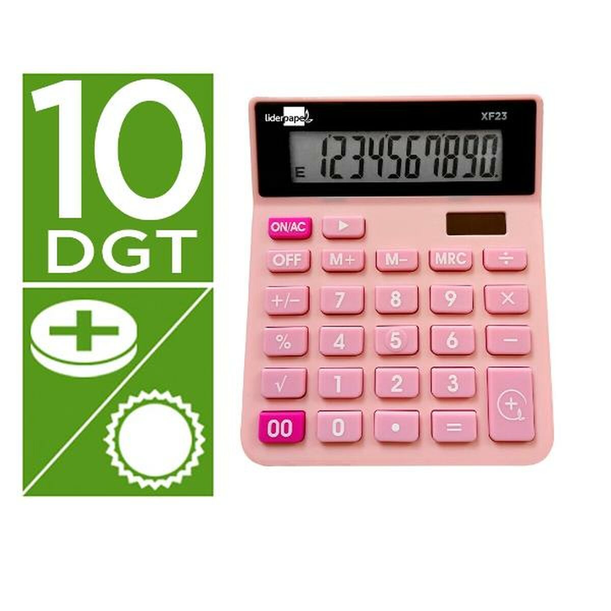 Calculator Liderpapel XF23 Pink Plastic