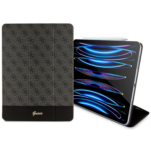 Guess GUFCP12PS4SGK Apple iPad Pro 12.9 2020/2021/2022 (4, 5, 6 gen) black 4G Stripe Allover