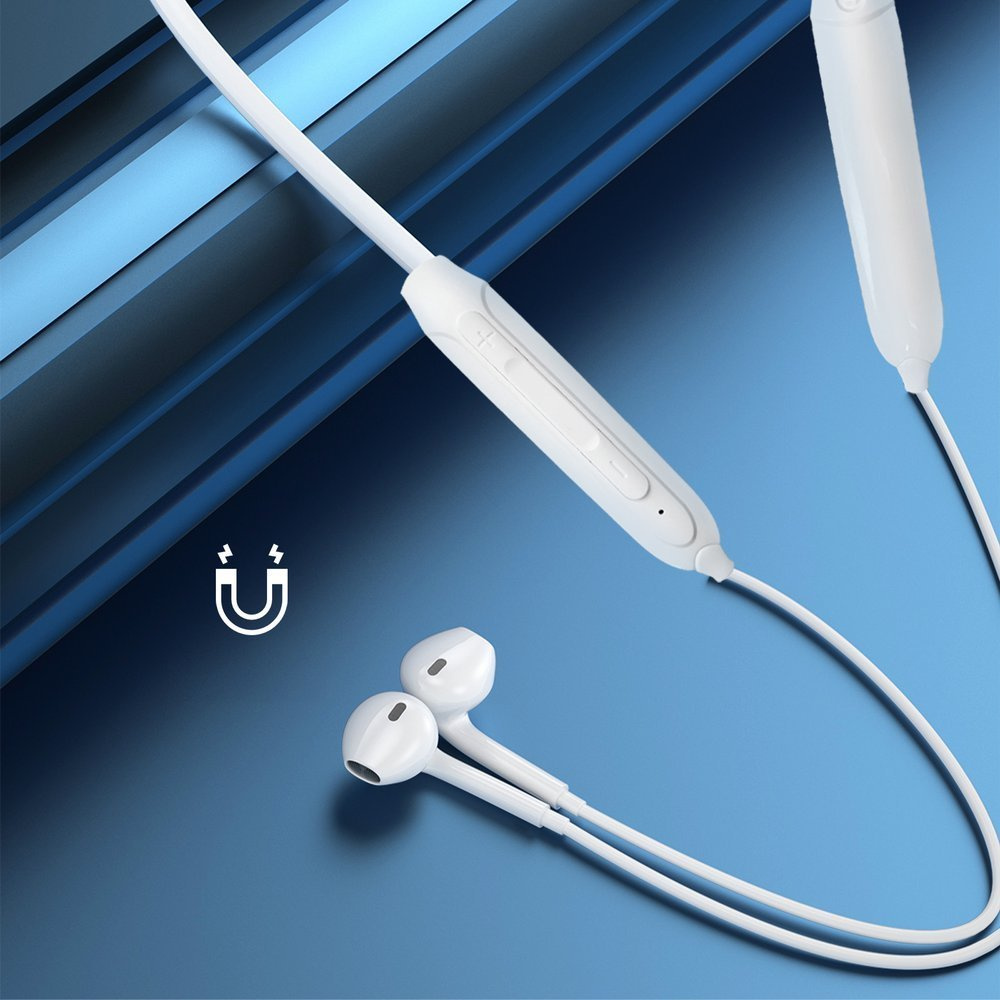 Dudao Magnetic Suction In-Ear Wireless Bluetooth Earphones White (U5B)