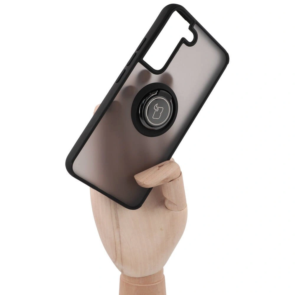 Bizon Case Hybrid Ring Samsung Galaxy S22 smoky with a black frame