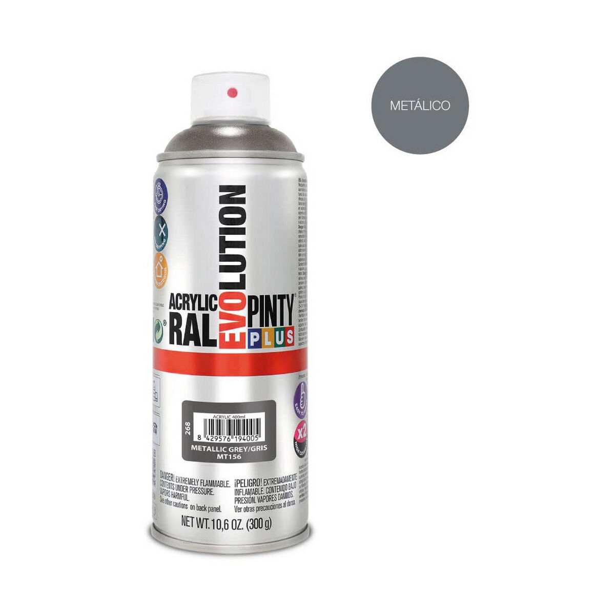 Sprühfarbe Pintyplus Evolution MT156 Metallic 400 ml Grau