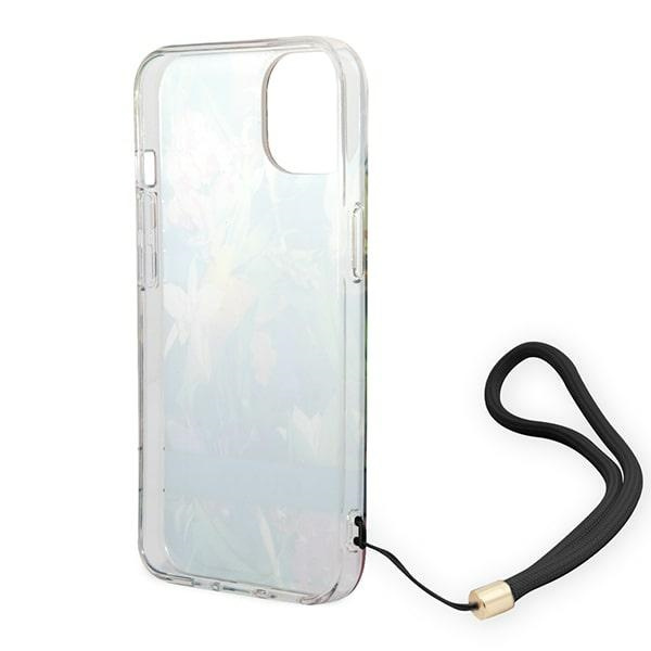 Guess GUOHCP14SHFLSB Apple iPhone 14 blue hardcase Flower Strap