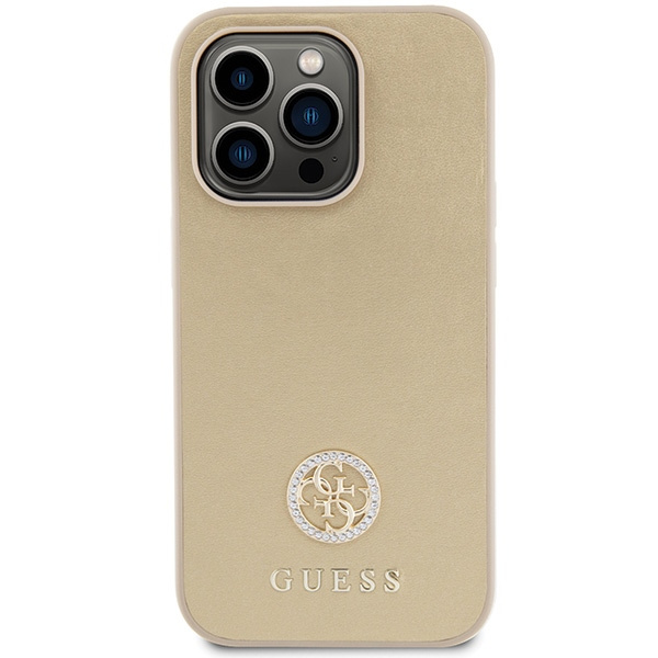 Guess GUHCP15LPS4DGPD Apple iPhone 15 Pro hardcase Strass Metal Logo gold