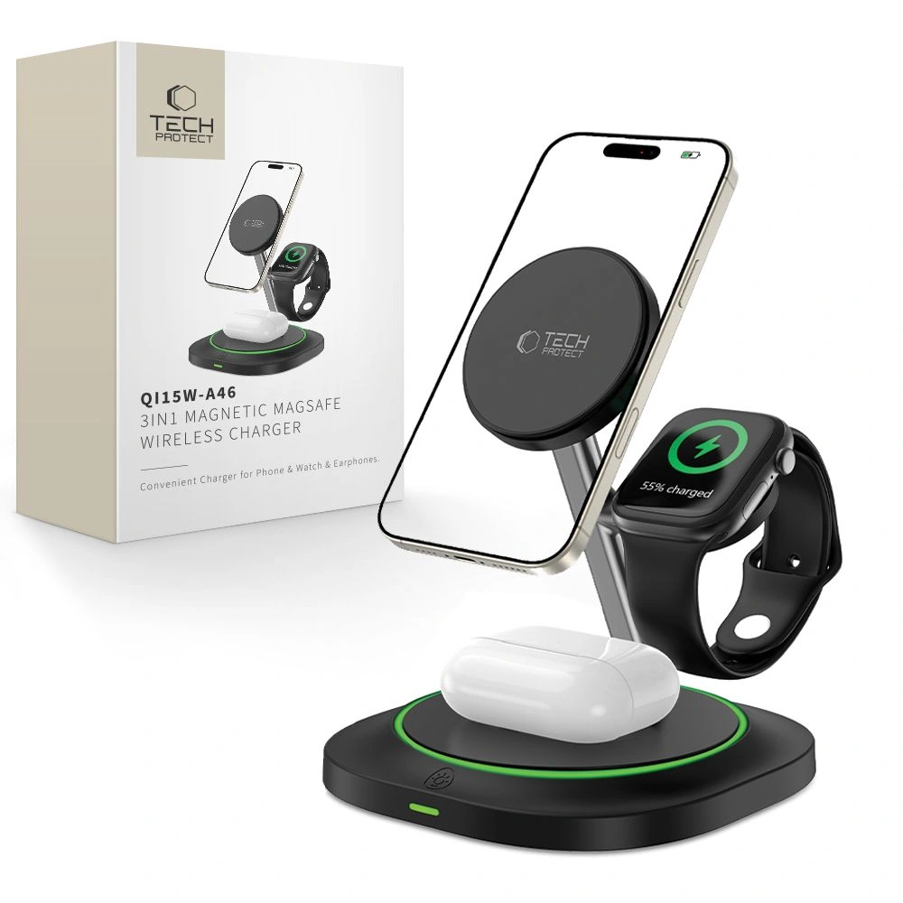 Tech-Protect QI15W-A46 Magnetic MagSafe Wireless Charger Black