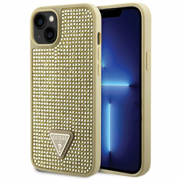 Guess GUHCP14SHDGTPD Apple iPhone 14 gold hardcase Rhinestone Triangle
