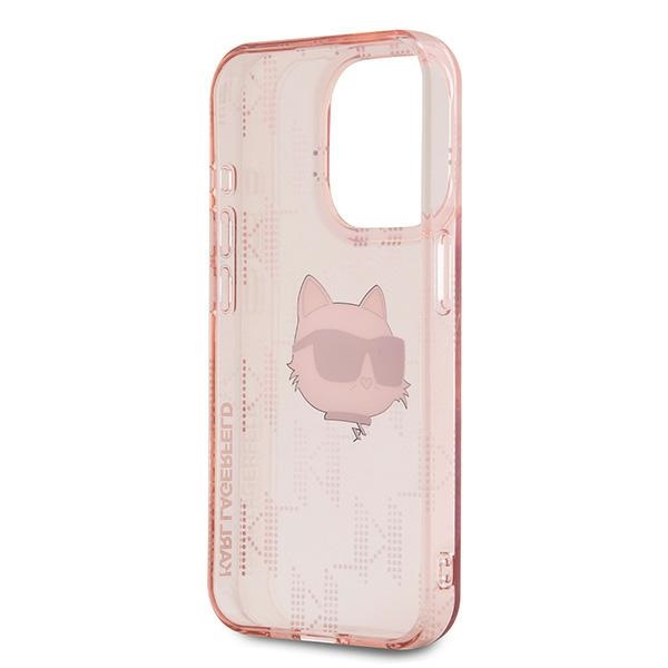 Karl Lagerfeld KLHCP15XHKLPCHP Apple iPhone 15 Pro Max hardcase IML Choupette Head & Monogram pink