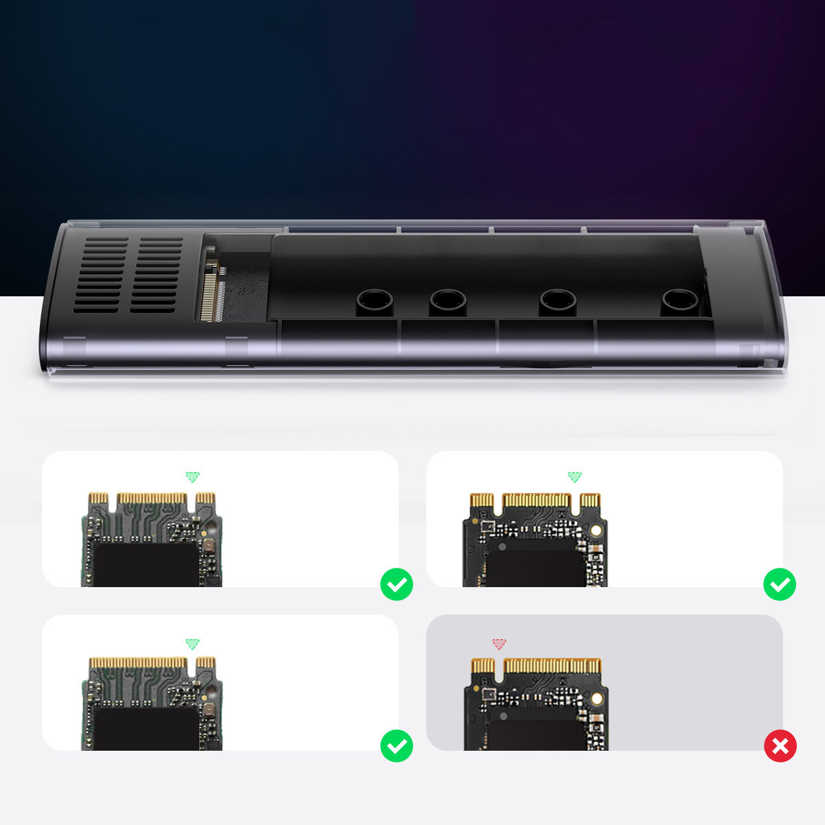 UGREEN CM400 M.2 SSD Enclosure USB 3.2 Gen 2 (SuperSpeed USB 10Gbps) gray