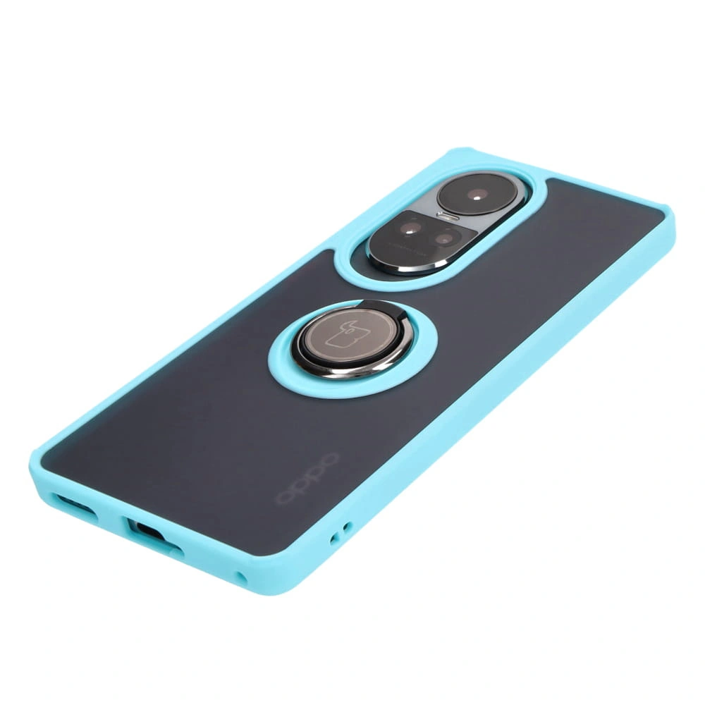 Bizon Case Hybrid Ring Oppo Reno10 / 10 Pro smoky with a light blue frame