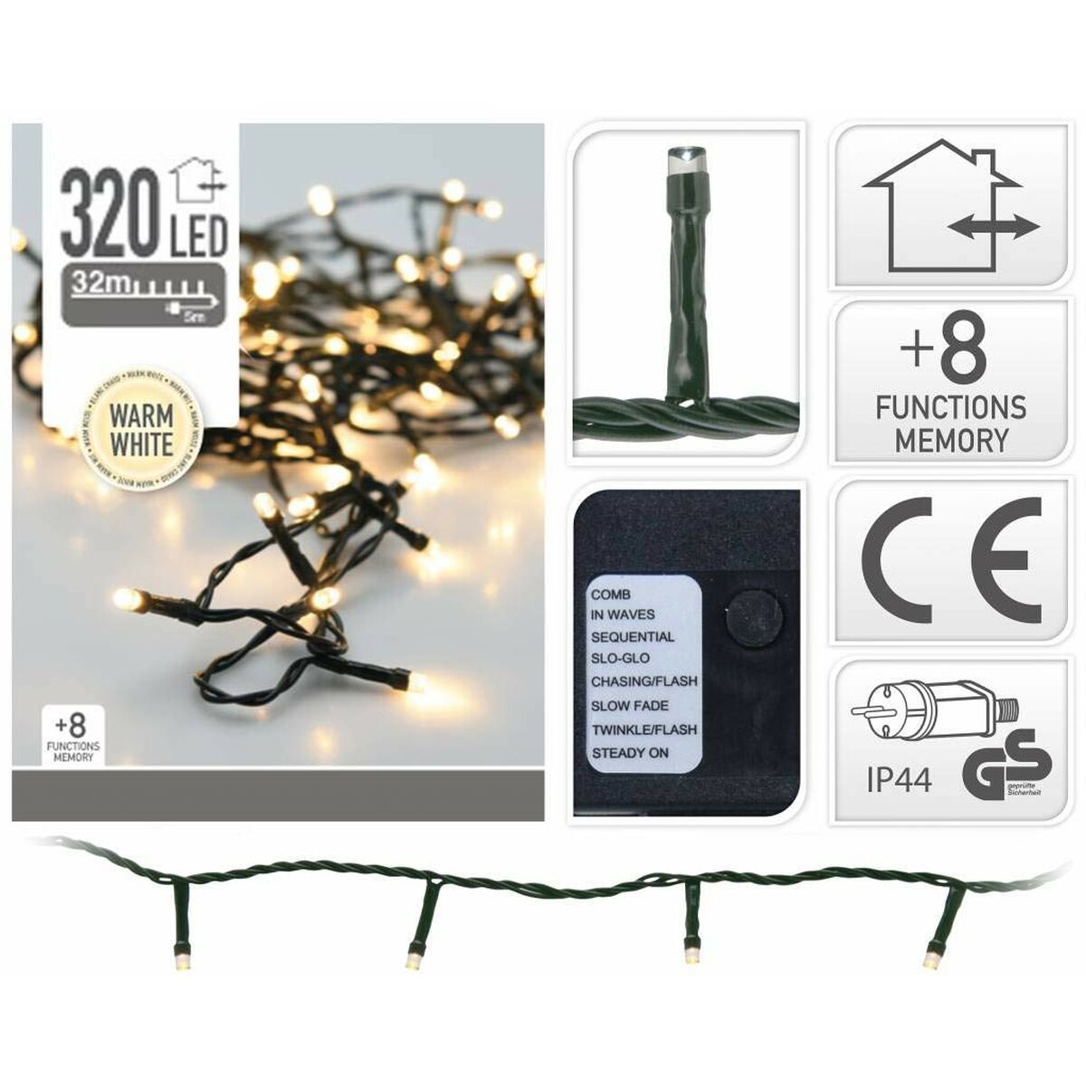 LED-Lichterkette Warmes Weiß (24 m)