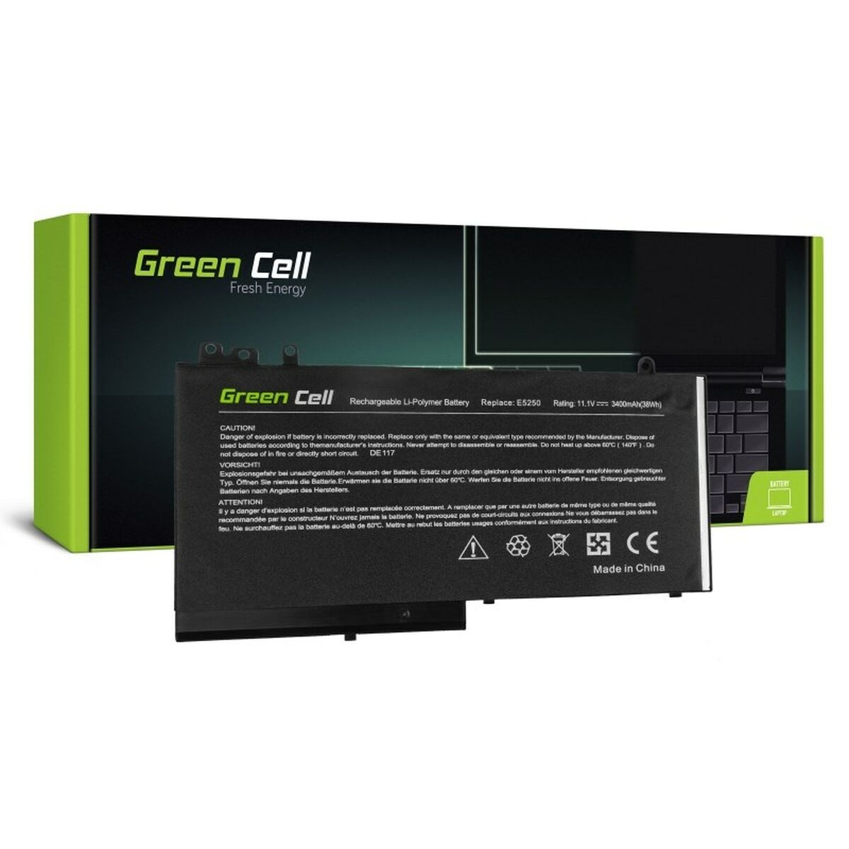 Notebook Battery Green Cell DE117 Black 3400 mAh