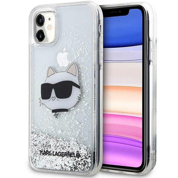 Karl Lagerfeld KLHCN61LNCHCS Apple iPhone 11/XR silver hardcase Glitter Choupette Head