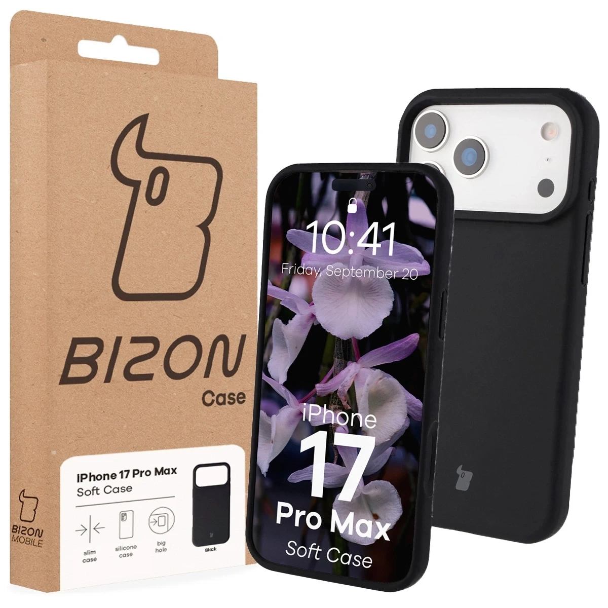 Silikonowe etui Bizon Soft Case do Apple iPhone 17 Pro Max czarne