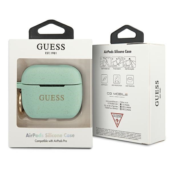 Guess GUACAPSILGLGN Apple AirPods Pro cover green Silicone Glitter