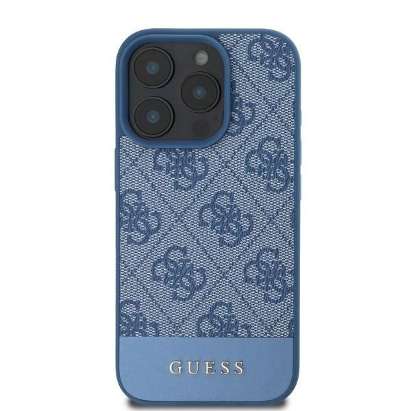 Case Guess GUHCP16XG4GLBL Apple iPhone 16 Pro Max hardcase 4G Bottom Stripe blue