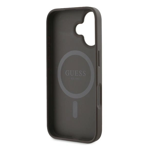 Guess GUHMP16MG4GFRW Apple iPhone 16 Plus hardcase 4G Ring Classic Logo MagSafe brown