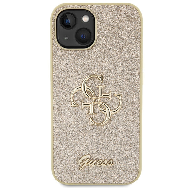 Guess GUHCP15SHG4SGD Apple iPhone 15 hardcase Glitter Script Big 4G gold