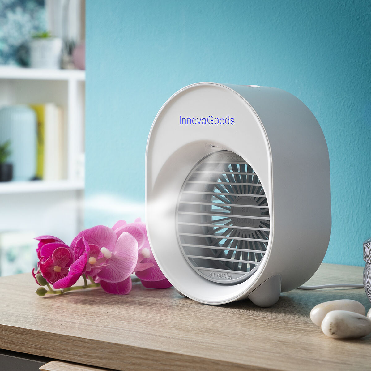 Mini Ultrasound Air Cooler-Humidifier with LED Koolizer InnovaGoods Mini Ultrasound Air Cooler-Humidifier with LED Koolizer InnovaGoods