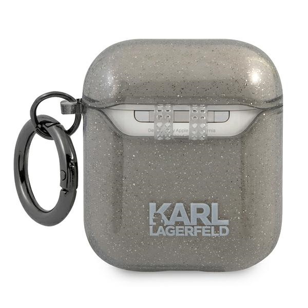 Karl Lagerfeld KLA2UCHGK Apple AirPods cover black Glitter Choupette