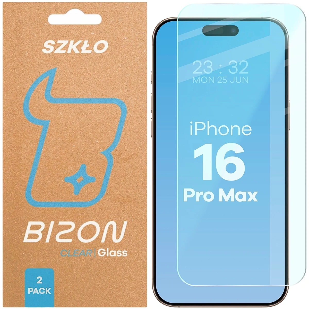Szkło hartowane Bizon Glass Clear Duo do Apple iPhone 16 Pro Max [2 PACK]