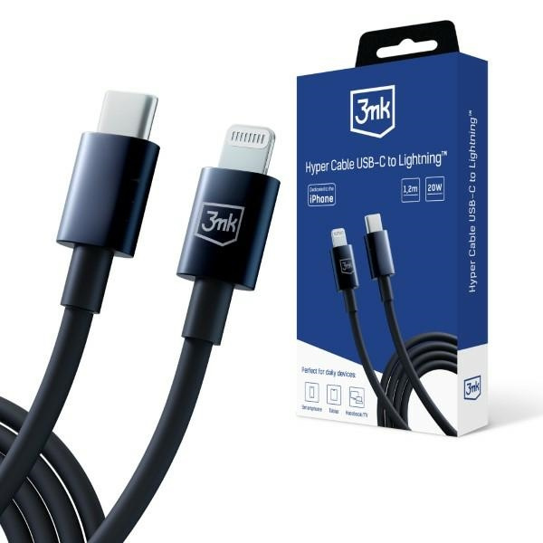 3MK cable Hyper USB-C / Lightning 20W 1.2m black