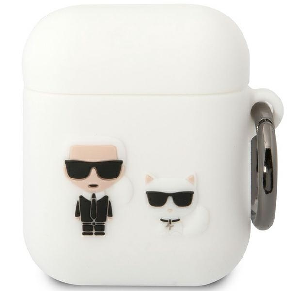 Karl Lagerfeld KLACA2SILKCW Apple AirPods 2/1 white Silicone Karl & Choupette