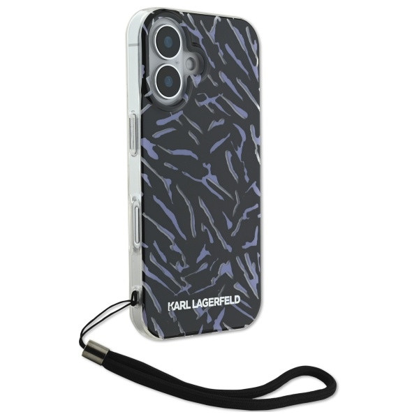 Etui Karl Lagerfeld do Apple iPhone 16 Plus Zebra With Cord fioletowy