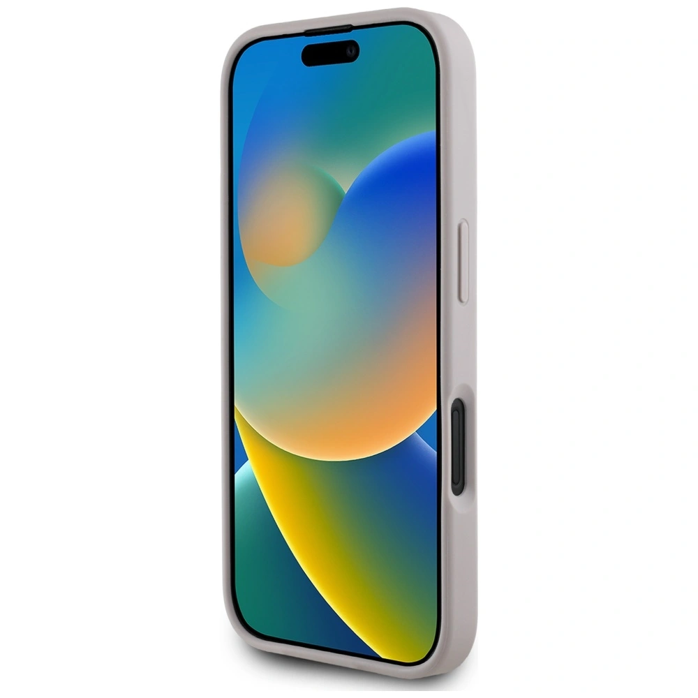 Etui Guess Grained Roses Big 4G logo do Apple iPhone 16 fioletowy