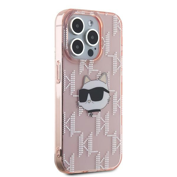 Karl Lagerfeld KLHCP15XHKLPCHP Apple iPhone 15 Pro Max hardcase IML Choupette Head & Monogram pink