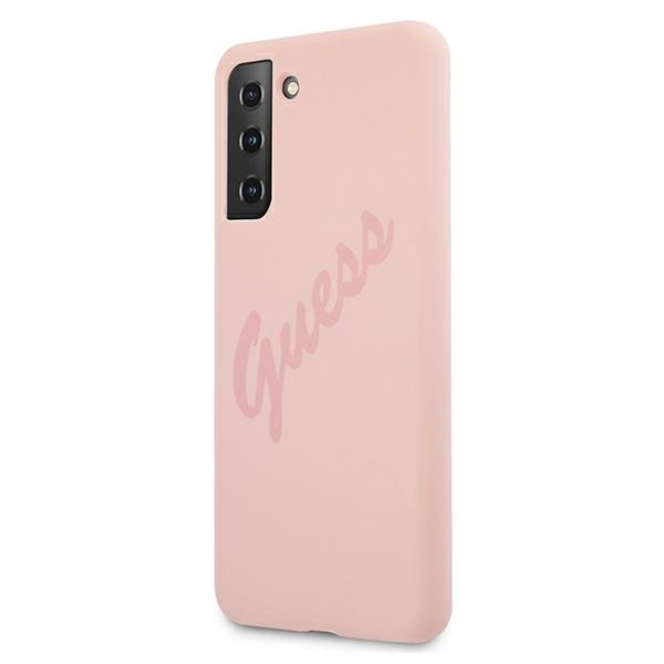 Guess GUHCS21MLSVSPI Samsung Galaxy S21+ Plus pink hardcase Script Vintage