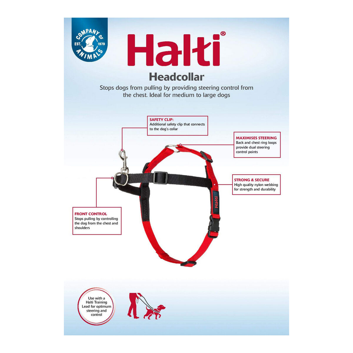Dog Harness Company of Animals Halti Black/Red L (80-120 cm) Dog Harness Company of Animals Halti Black/Red L (80-120 cm)