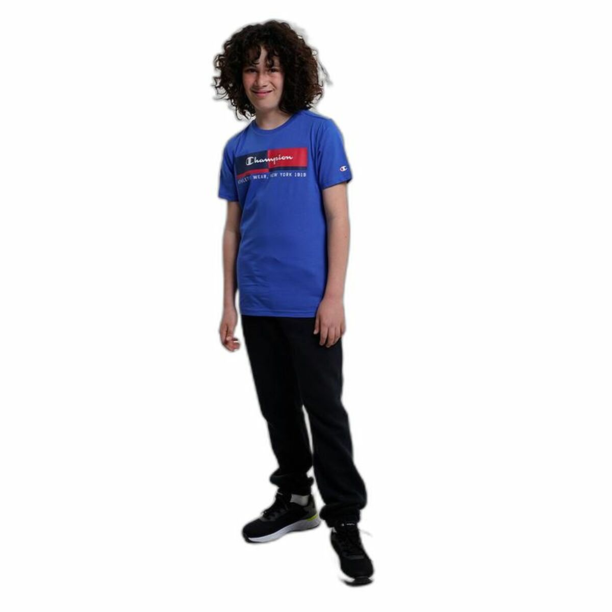 Children’s Short Sleeve T-Shirt Champion Crewneck Blue Children’s Short Sleeve T-Shirt Champion Crewneck Blue