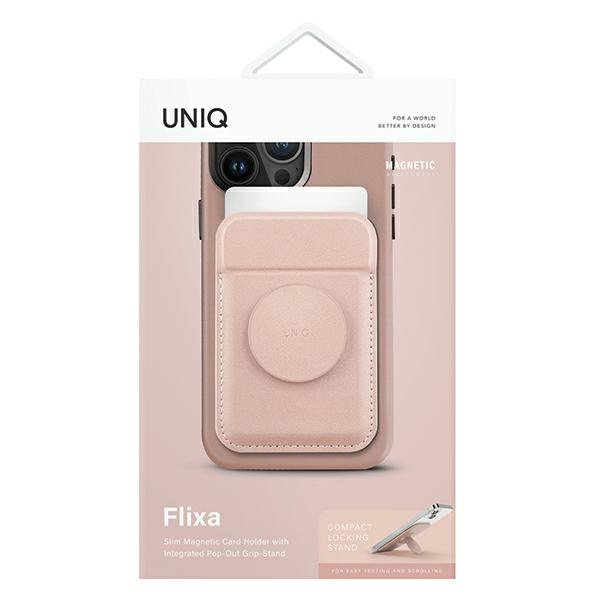 UNIQ Flixa magnetic card wallet with MagSafe blush pink 
