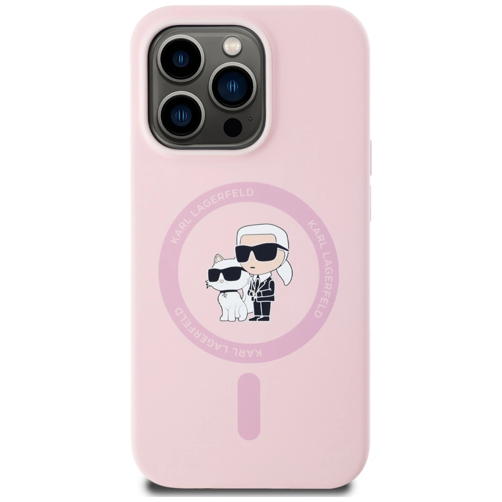 Karl Lagerfeld Silicone Karl&Choupette MagSafe Apple iPhone 14 Pro Max pink