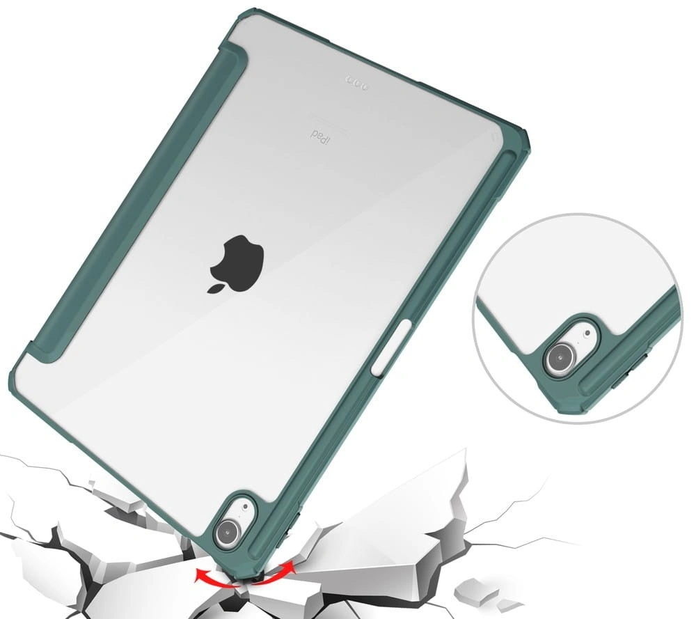 Bizon Case Tab Clear Matt Apple iPad Air 6 / Air 5 / Air 4 / iPad Pro 11 2018 dark green