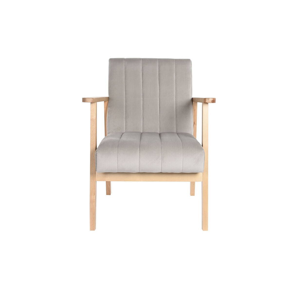 Armchair DKD Home Decor 63 x 68 x 81 cm Natural Grey Beige Pinewood