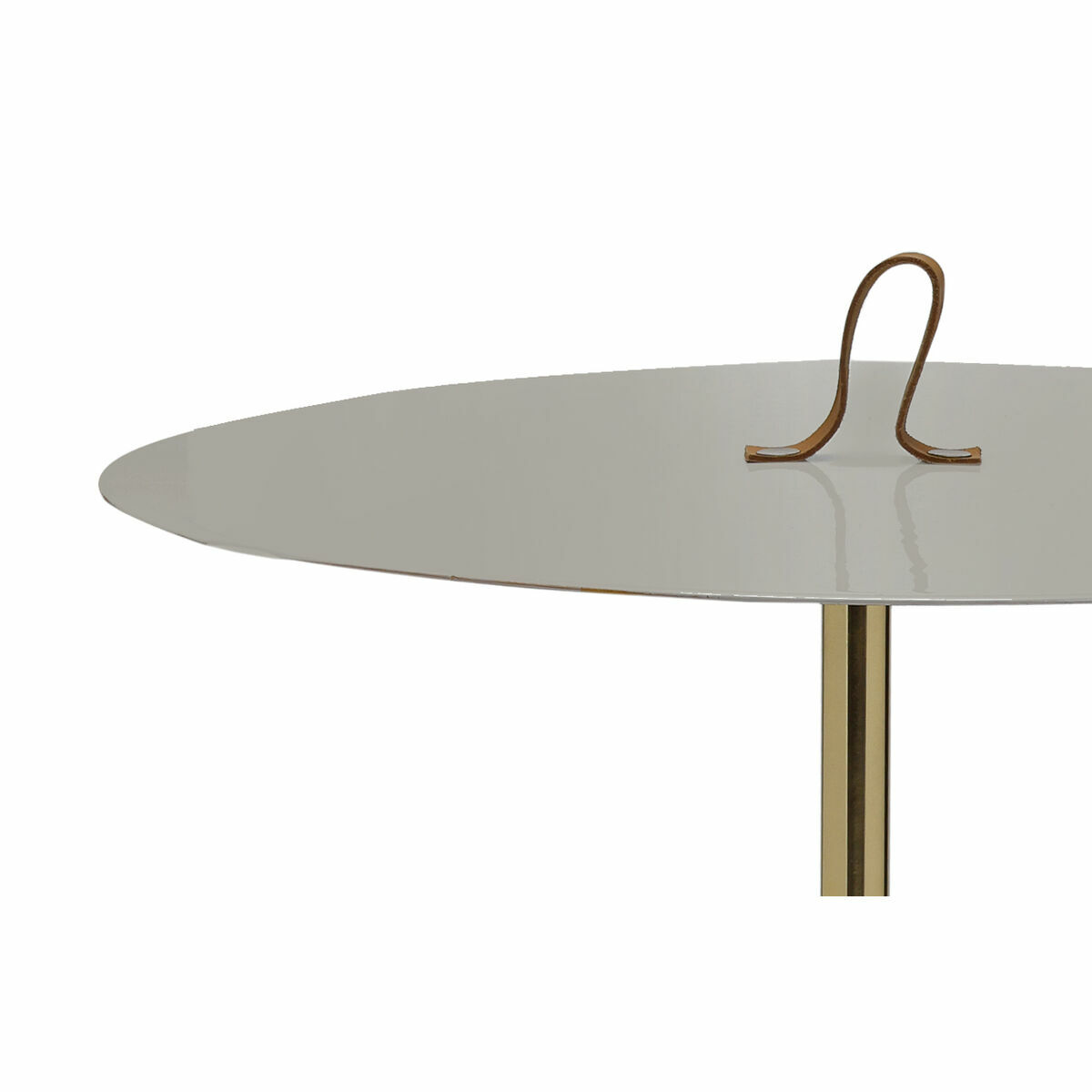 Side table DKD Home Decor Grey Leather Iron Lacquered (40 x 40 x 56 cm)